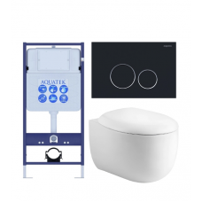 Комплект инсталляции с подвесным унитазом AQUATEK с сиденьем и кнопкой SET AQUATEK АЛЬТАИР cm-020 4в1 Комплект инсталляции с подвесным унитазом AQUATEK с сиденьем и кнопкой SET AQUATEK АЛЬТАИР cm-020 4в1